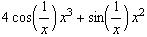 4 cos(1/x) x^3 + sin(1/x) x^2