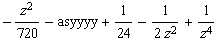 -z^2/720 - asyyyy + 1/24 - 1/(2 z^2) + 1/z^4