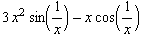 3 x^2 sin(1/x) - x cos(1/x)