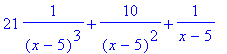 21*1/((x-5)^3)+10/(x-5)^2+1/(x-5)
