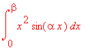 int(x^2*sin(alpha*x),x = 0 .. beta)