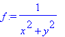 f := 1/(x^2+y^2)